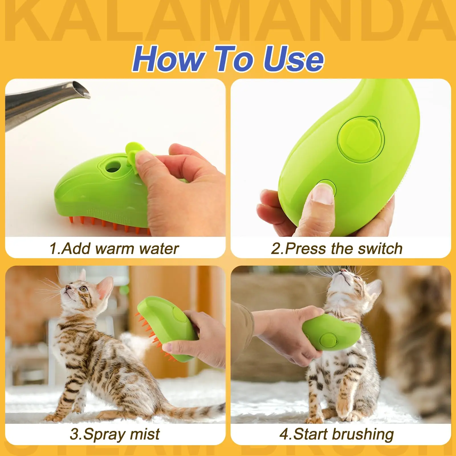 Pet Supplies Grooming Hours - Паровая щетка 3-в-1 для домашних животных,