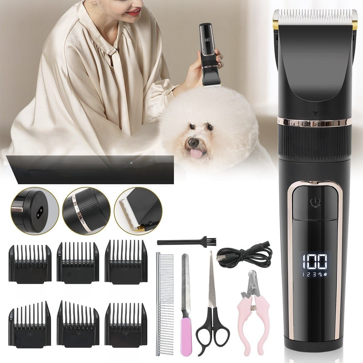 Pet Supplies Grooming Hours - Усовершенствованная малошумная машинка для стрижки кошек